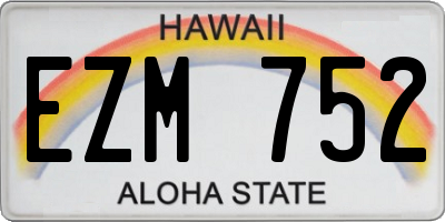 HI license plate EZM752