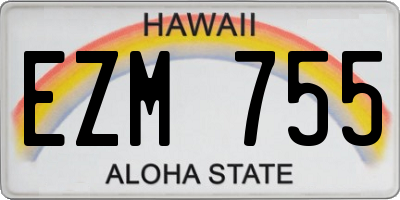 HI license plate EZM755