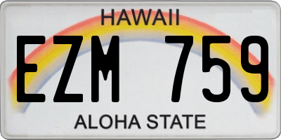 HI license plate EZM759