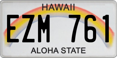 HI license plate EZM761