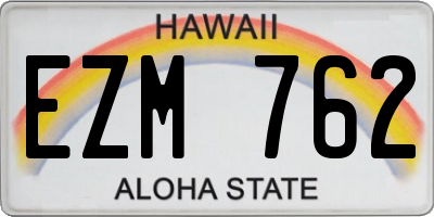 HI license plate EZM762