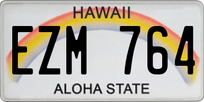 HI license plate EZM764