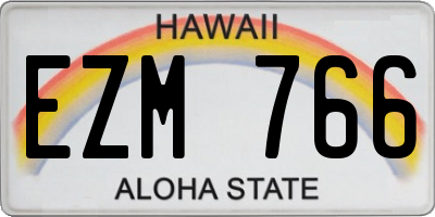 HI license plate EZM766