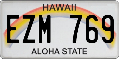 HI license plate EZM769