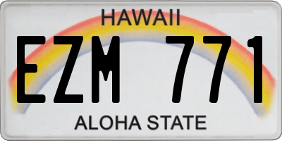 HI license plate EZM771