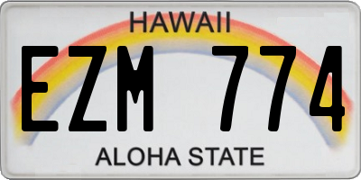HI license plate EZM774