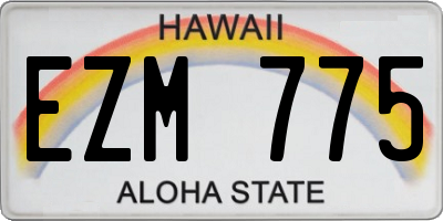 HI license plate EZM775