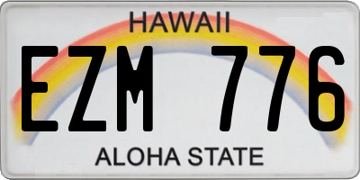HI license plate EZM776