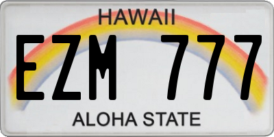 HI license plate EZM777