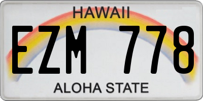 HI license plate EZM778