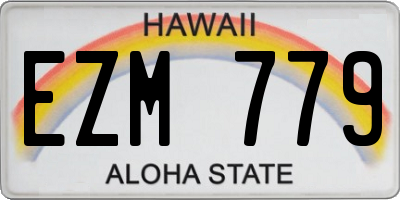 HI license plate EZM779