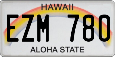 HI license plate EZM780