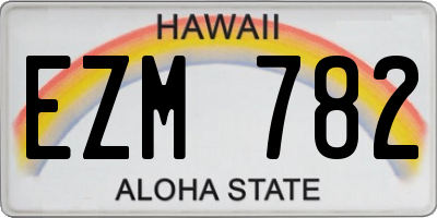 HI license plate EZM782