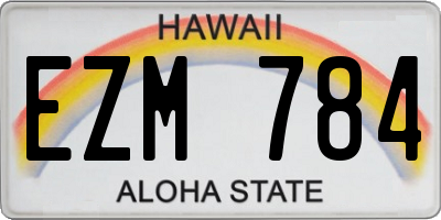 HI license plate EZM784