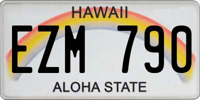 HI license plate EZM790