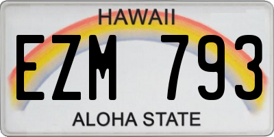 HI license plate EZM793
