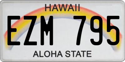 HI license plate EZM795