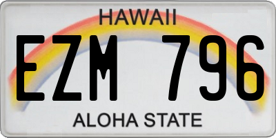 HI license plate EZM796