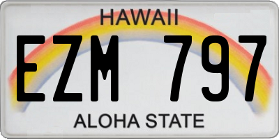HI license plate EZM797