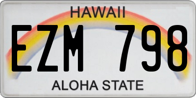 HI license plate EZM798