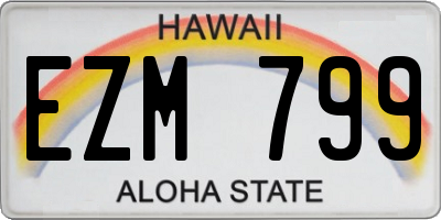 HI license plate EZM799