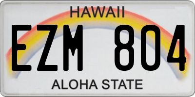 HI license plate EZM804