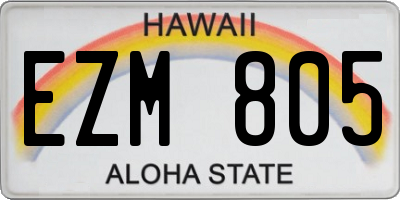 HI license plate EZM805