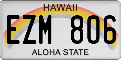 HI license plate EZM806