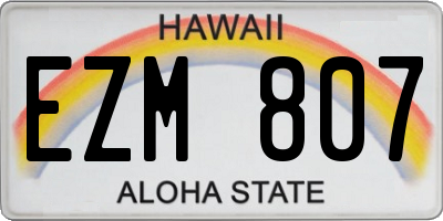 HI license plate EZM807