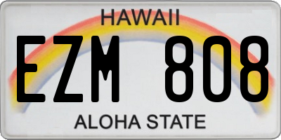 HI license plate EZM808