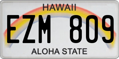 HI license plate EZM809
