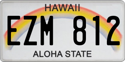 HI license plate EZM812