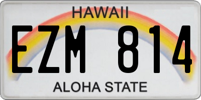 HI license plate EZM814