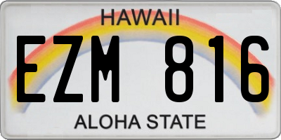 HI license plate EZM816