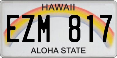 HI license plate EZM817