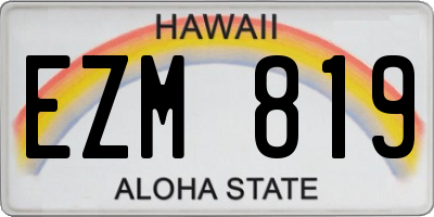 HI license plate EZM819