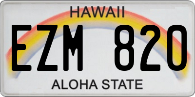 HI license plate EZM820