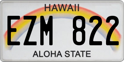 HI license plate EZM822