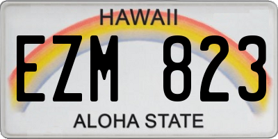 HI license plate EZM823
