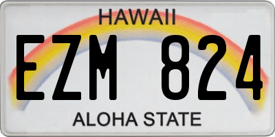HI license plate EZM824