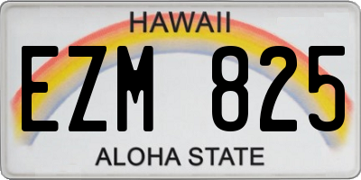 HI license plate EZM825
