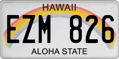 HI license plate EZM826