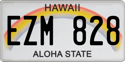 HI license plate EZM828