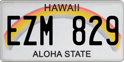 HI license plate EZM829