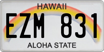 HI license plate EZM831