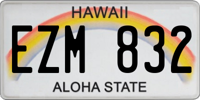 HI license plate EZM832