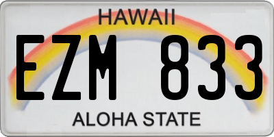 HI license plate EZM833