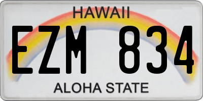 HI license plate EZM834