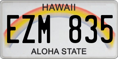 HI license plate EZM835