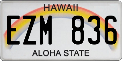 HI license plate EZM836
